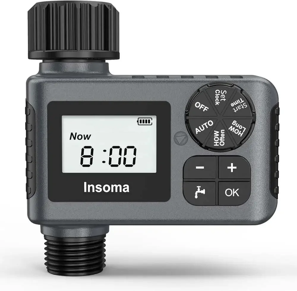 Outdoor Garden Hose Faucet Timer, Programmable Water Sprinkler System with Rain